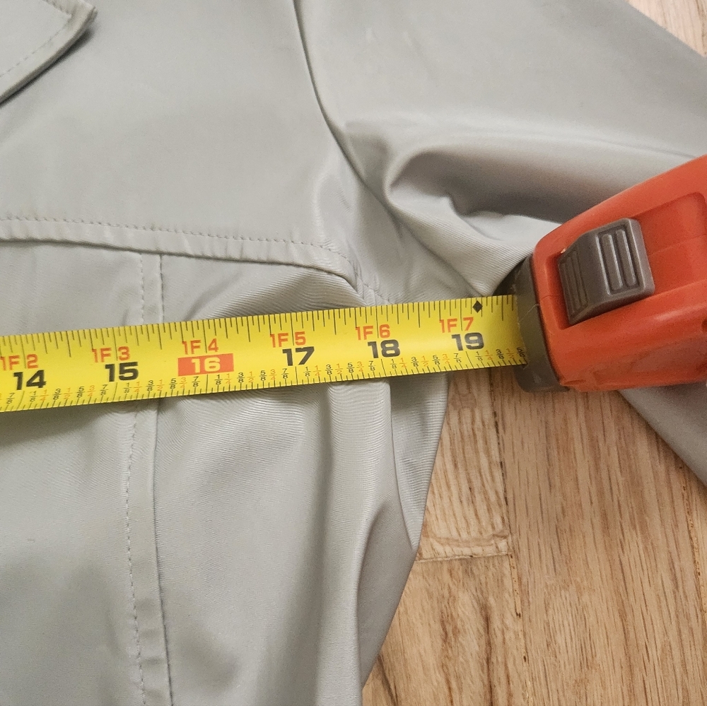 Vintage Silver Gray Tech Wear Vinyl Trench Jacket - Picture 10 of 14